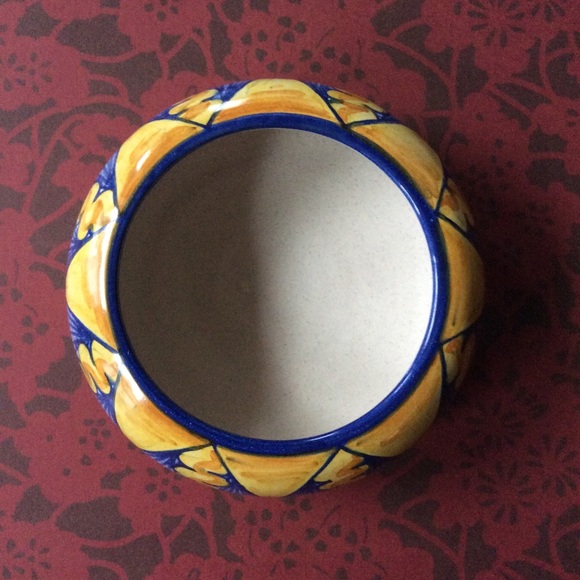 Vintage Sberna Deruta Italy Sun Burst Trinket Dish - Picture 2 of 13